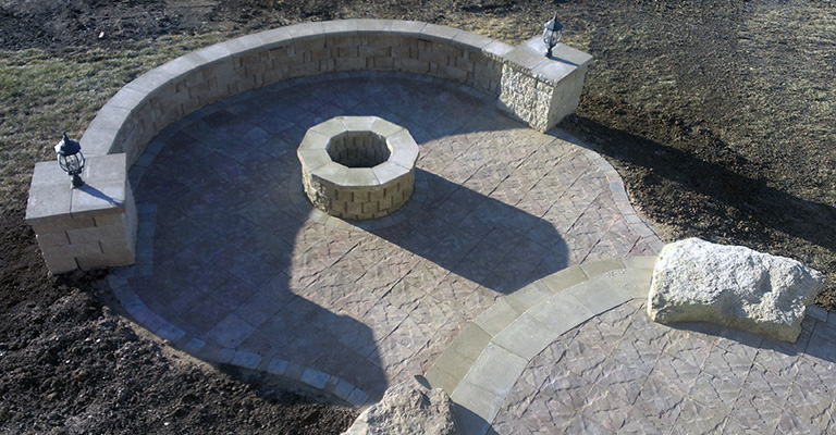 Residential Kansas City Lawn Care And Landscaping Firepit Project Finished